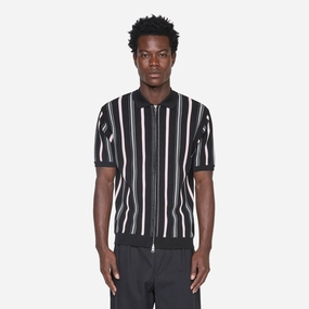 Zip Knit Stripe Black